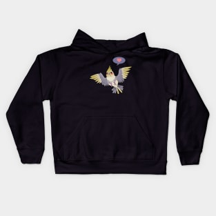 Pied Cockatiel Love Kids Hoodie